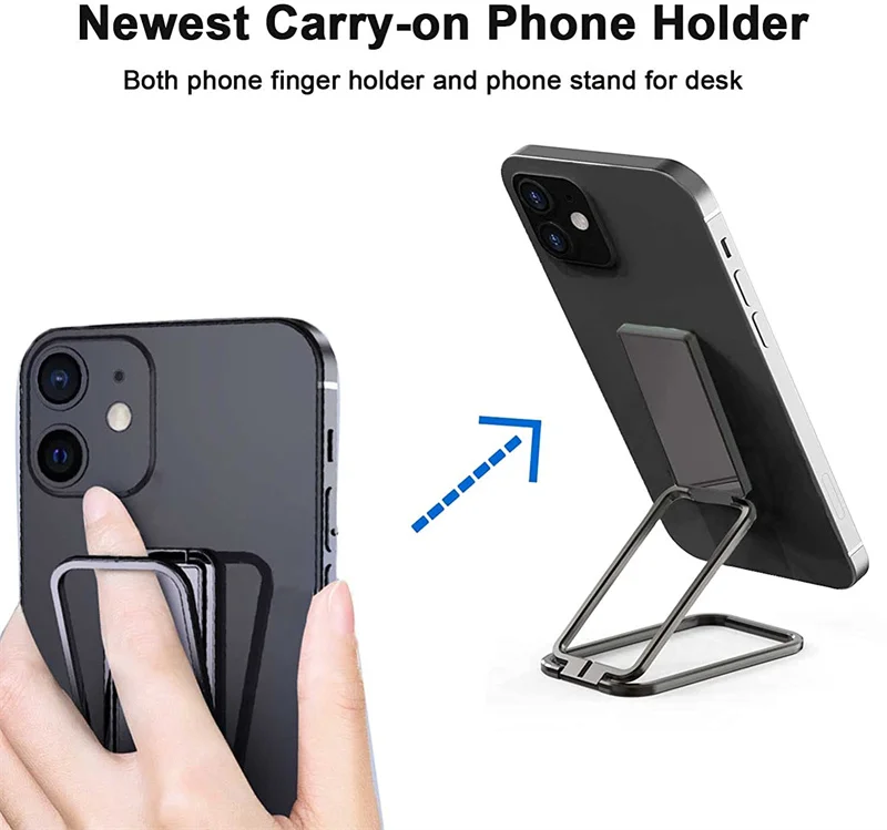 Universal Foldable Desk Phone Holder for iPhone 12 11 Pro Samsung Huawei XiaoMi Metal Finger Ring Kickstand Tablet Desktop Stand