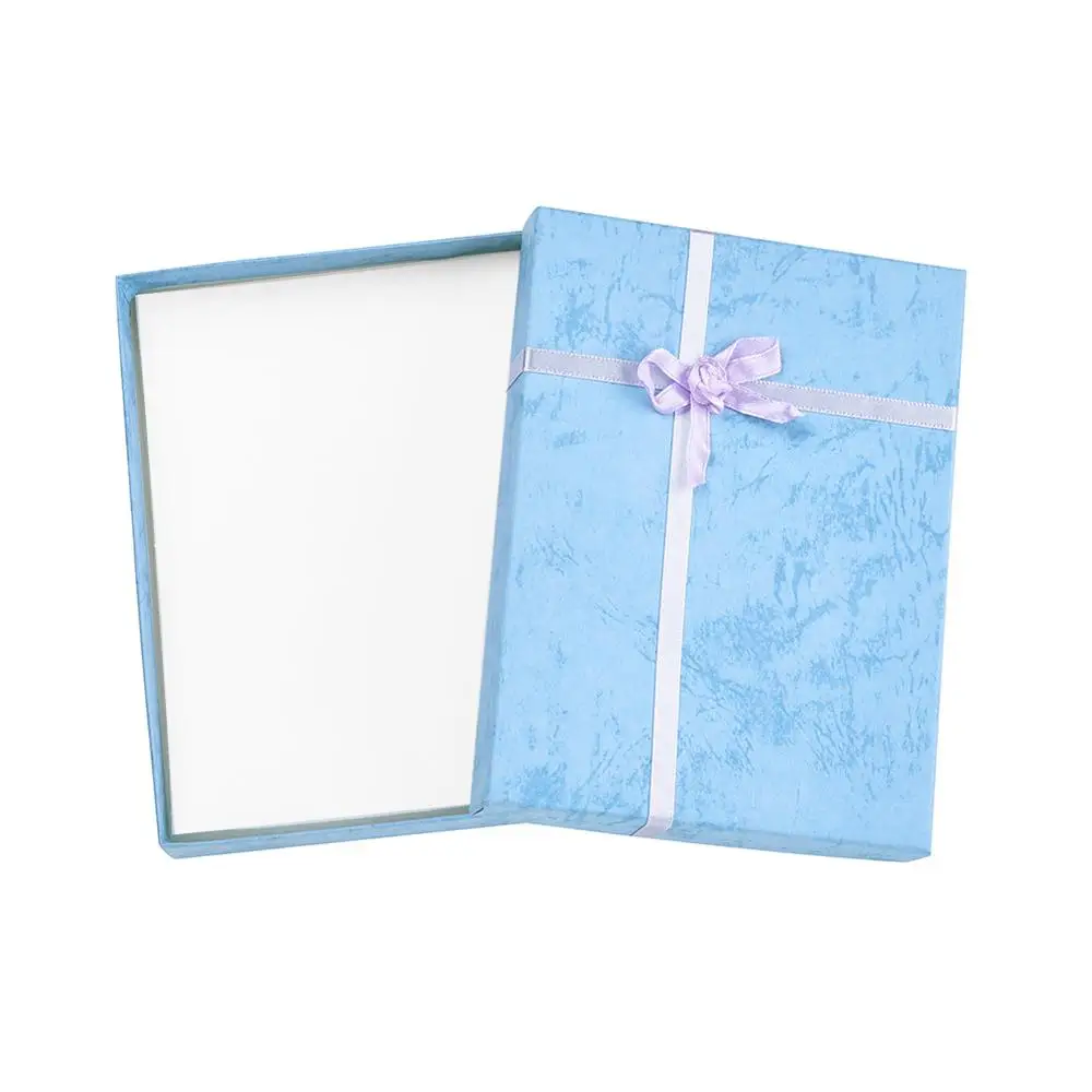 12Pcs Rectangle Packaging Jewelry Box Cardboard Present Gift Boxes Case with Flower and Sponge Inside For Necklace 160x120x30mm
