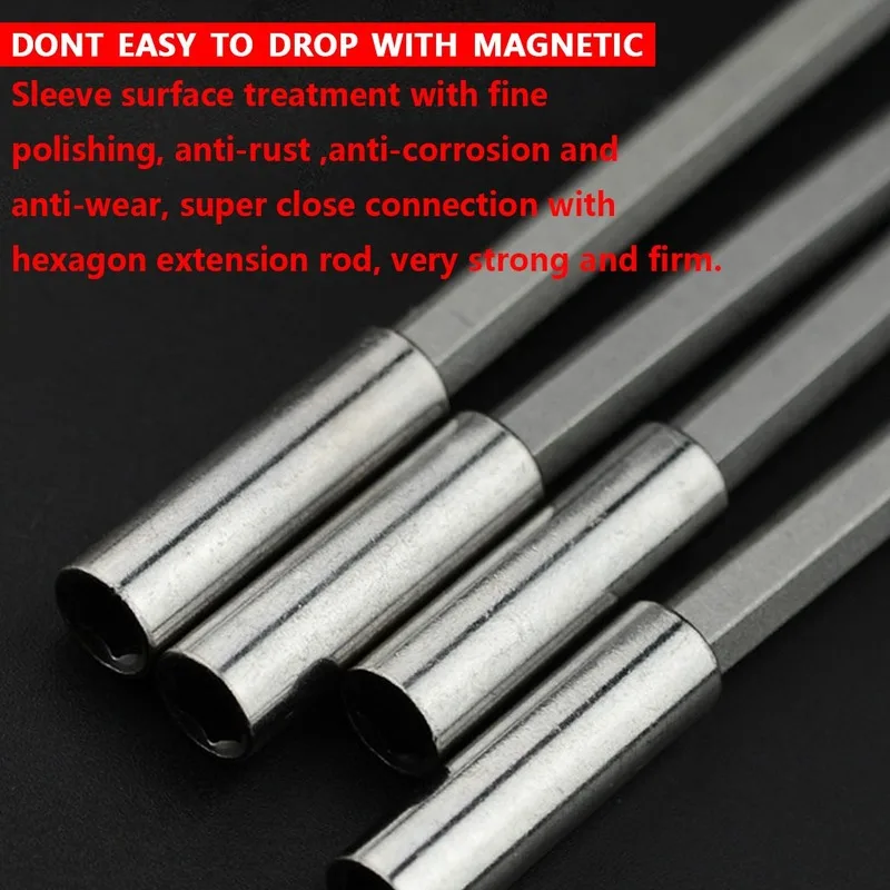 1/4Pcs เครื่องมือ/60/75/100/150มม.แม่เหล็กขยายส่วนขยายเครื่องมือ1/4 "Hex Rod ก้านจับปลายไขควงผู้ถือ