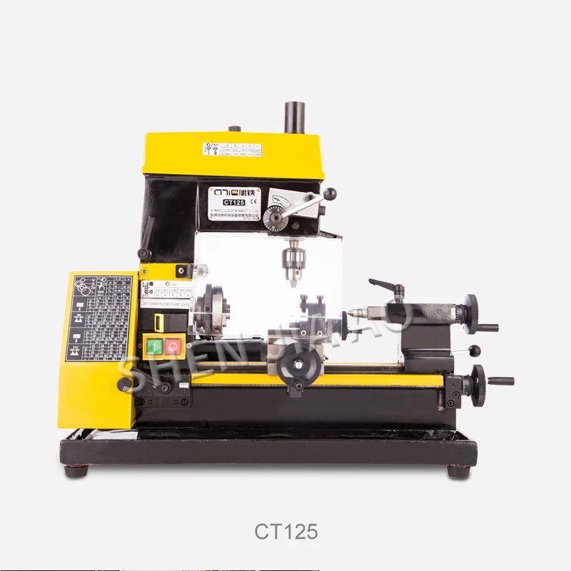 

CT125 Mini Lathe Drilling And Milling Machine 220V Mini Lathe Tool Teaching Machine Multi-tool Lathe Machine 1PC