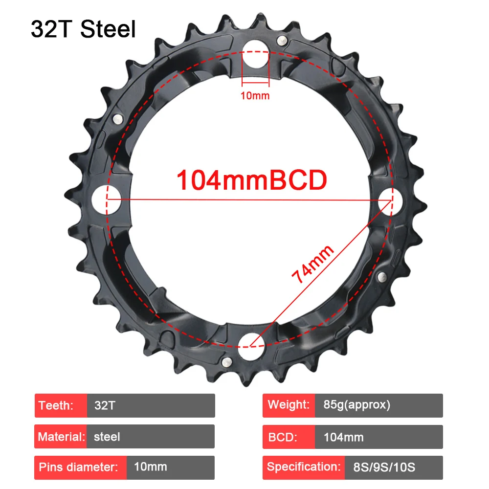 104BCD 64BCD Chainring 44T 32T 22T 7/8/9 Speed Crank Bike Crankset Chain Ring MTB Bike Chainwheel for Shimano Alivio SRAM SLX XT - view 3