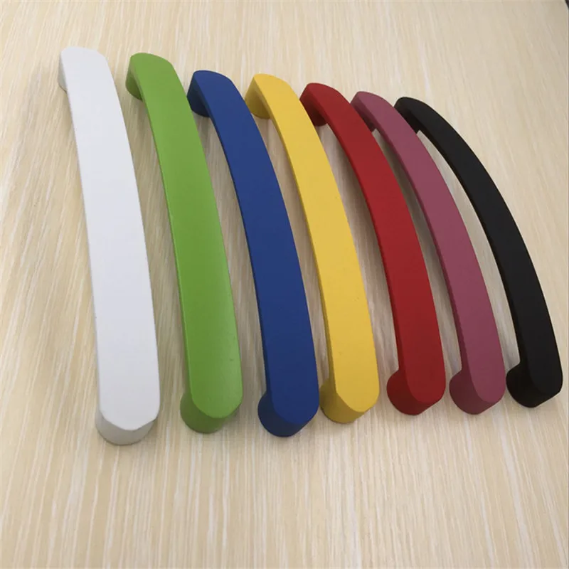 Modern Multicolor Solid Aluminum Alloy Children Room Cabinet Handles Kitchen Cupboard Door Pulls Drawer Knobs Furniture Hardware