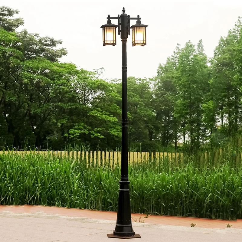 (H≈2.3M)New Courtyard Street Light High Pole Outdoor Waterproof Villa Garden E27 Landscape Light Outdoor Lawn Park Street Light