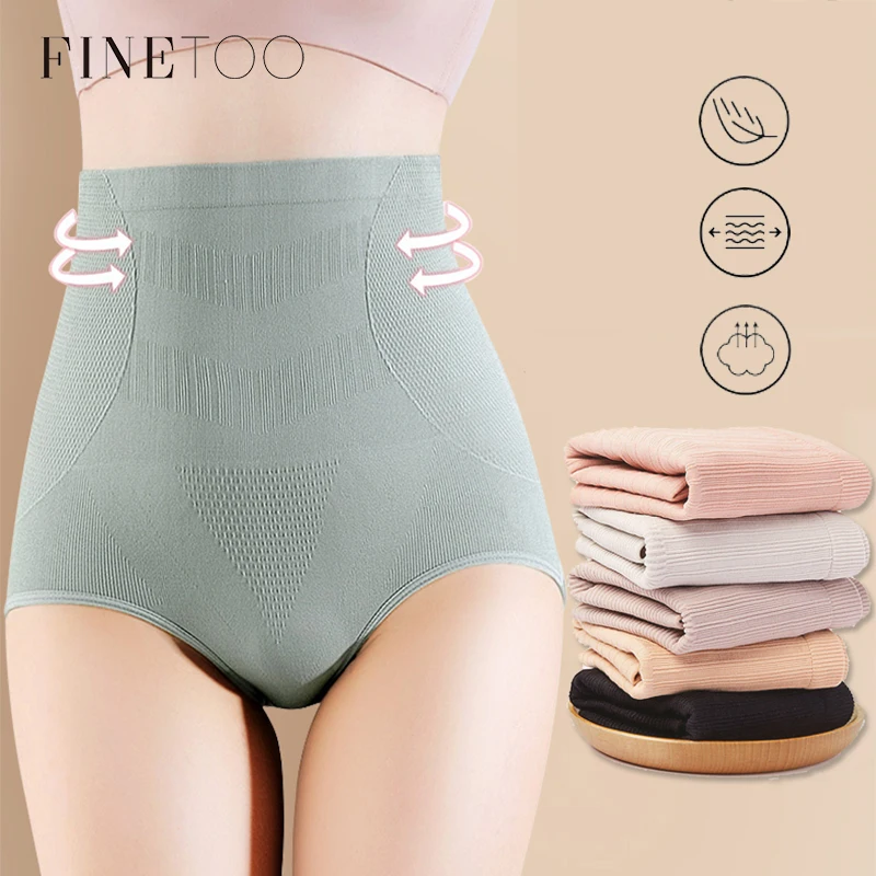 

FINETOO Women High Waist Shaping Panties Breathable Body Shaper Slimming Tummy Underwear Butt Lifter Control Panties Shaperwear