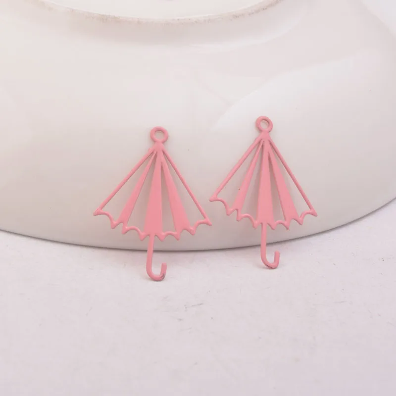 50 Stück AC920 16*22mm OL-Style Regenschirm-Anhänger aus Messing, bunte kleine Regenschirm-Anhänger für DIY-Schmuckherstellung – Detail 6