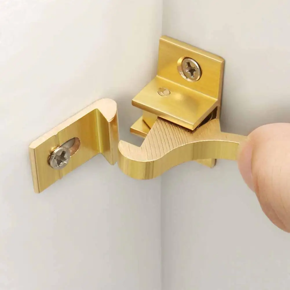 1 Set Latch Lock Compact Low Noise Flat Bottom Practical Copper Bird Lock Buckle Gate Latch Door Window Hooks Home Improvement