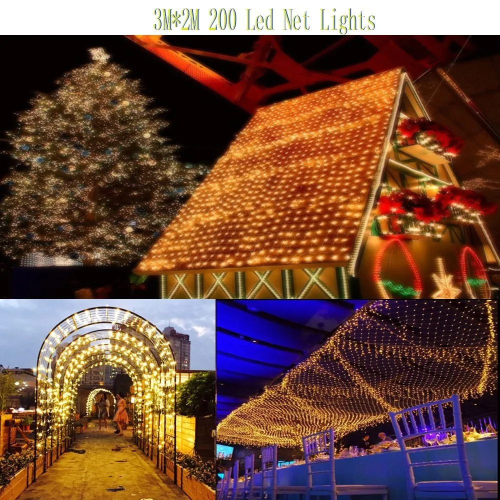 Solar Powered Net String Lights Multicolored Remote Outdoor Mesh Fairy String Lights for Lawn Fence Patio Xmas Tree Wedding