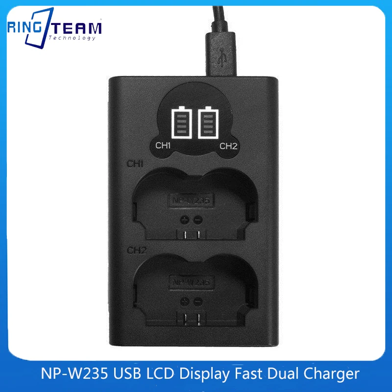 NP-W235 NP W235 NPW235 LCD Display Fast Dual Charger for Fujifilm X-T4 XT4 GFX 50SII Digital Cameras