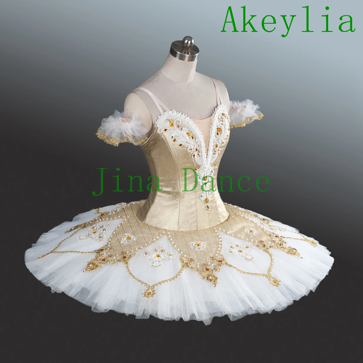 White Gold Ballet Tutu Professional For Girls Classical Pancake Tutu Ballerina Costume Professional YAGP Gold Nutcracker Tutus