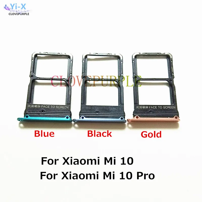 30pcs/Lot New SIM Card Tray Slot Holder Adapter for Xiaomi Mi 10 / Mi 10 Pro Replacement Parts