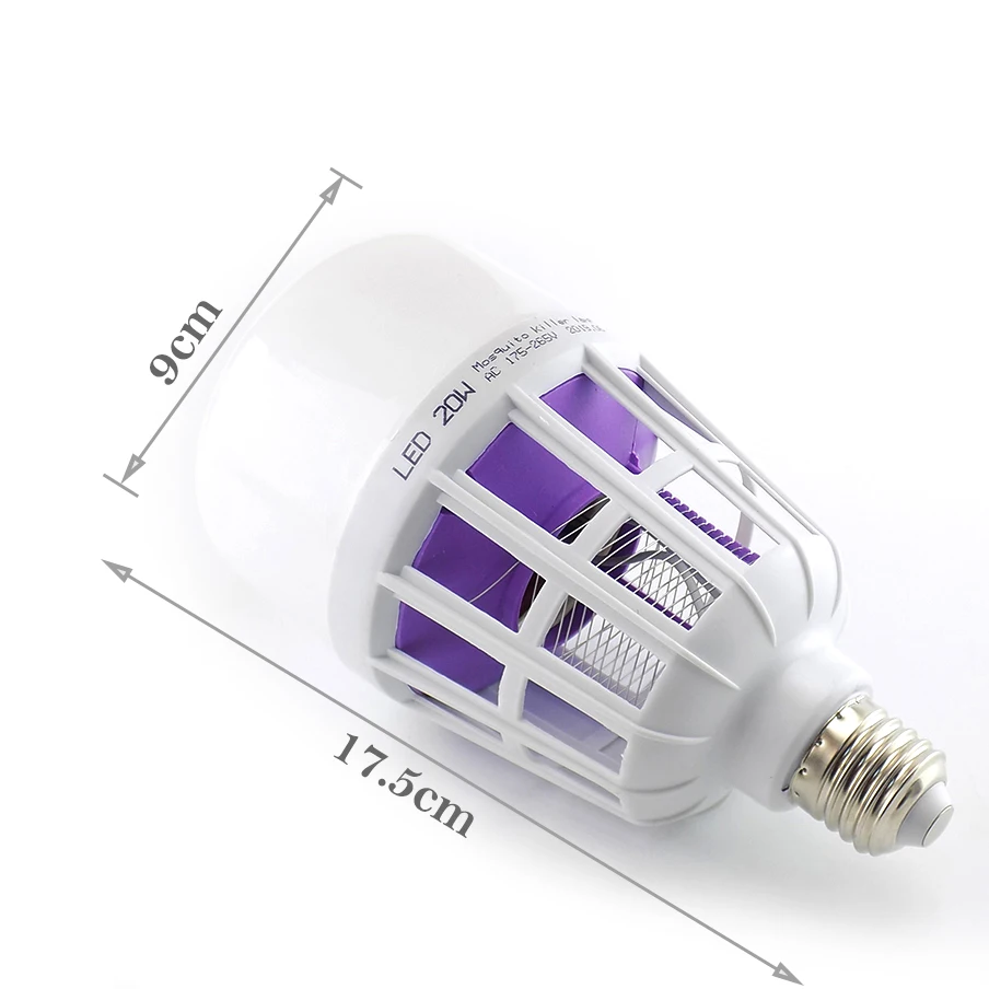 AC 220V 110v 20W E27 LED Lamp Bulbs Mosquito Killer Light 2 In 1 Mosquito Trap Insect Killer Bug Zapper Night Light For Home