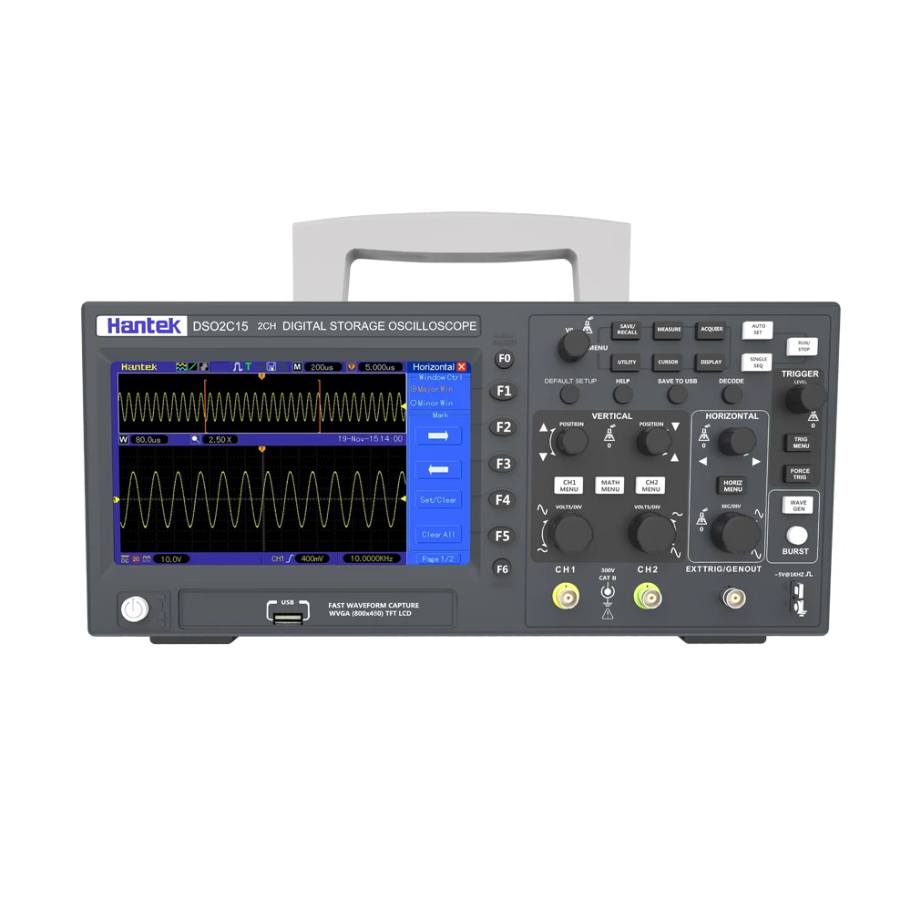 Hantek Digital Oscillosco DSO2C10 2C15 2D10 2D15 2 Channels 100Mhz/150Mhz Storage USB Osciloscop Portable Multimeter Tester