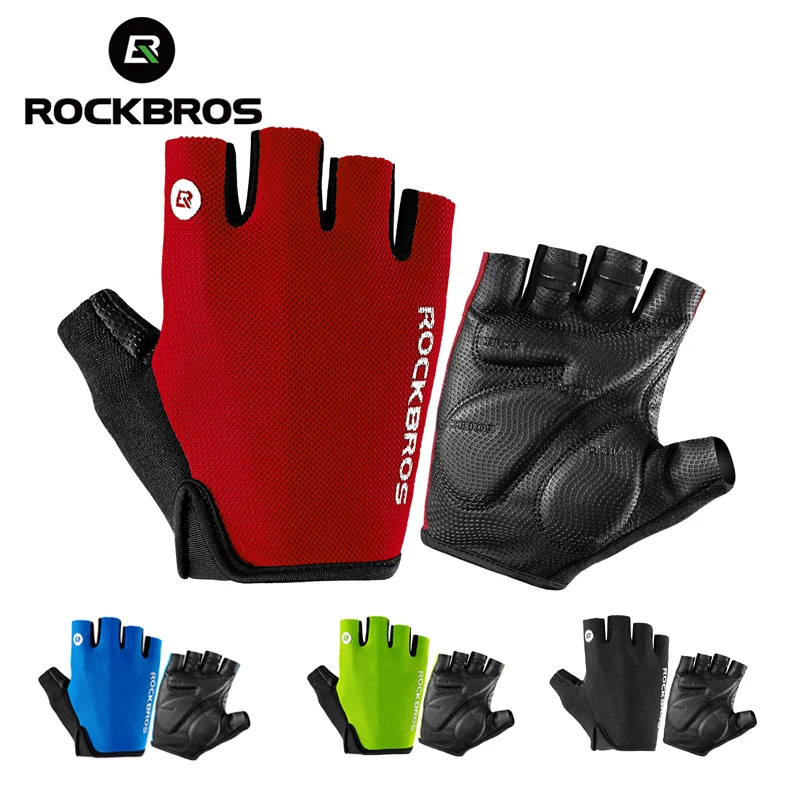 ROCKBROS Cycling Gloves Bike Bicycle Half Fingger Gloves Shockproof Breathable Outdoor Sports Cycling Gloves Cycling Equipment