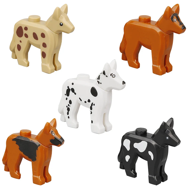 MOC Dog Building Blocks City Accessories Animal Pets Pointers Neck Turn Model Bricks Part Toy for Children Educational Gift C174