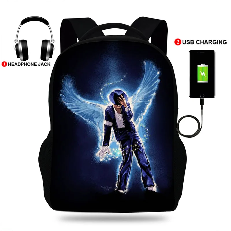 Mochilas de regreso a la escuela para hombre y mujer, morrales escolares con estampado de Michael Jackson, Billie, Jean, 2020