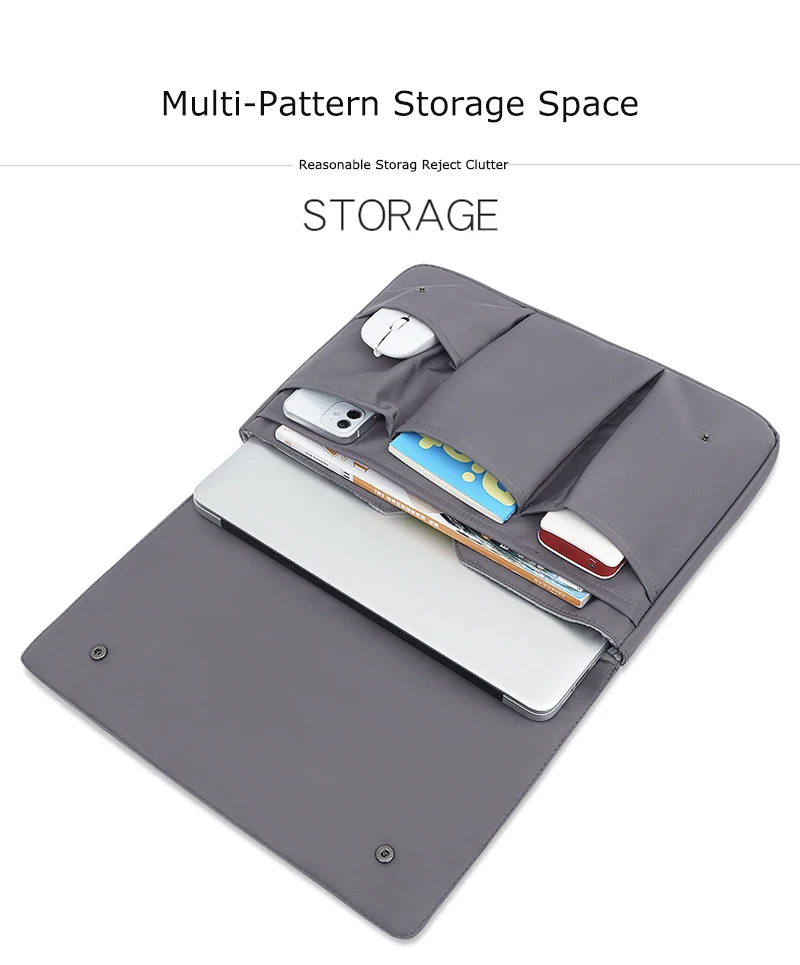 Laptop Tasche Für MacBook Air 13 Fall Xiaomi HP Dell Für 11,6 12 13 13,3 14 15 Zoll Laptop Multi-schicht Lagerung Snap-auf Laptop Cas – Detail 8