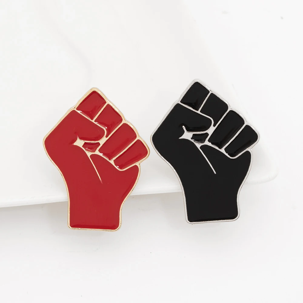 Black Lives Matter Raised Fist of Solidarity Enamel pin Red Black brooch Bag Hat Clothes Lapel Pins Badge Party Gift