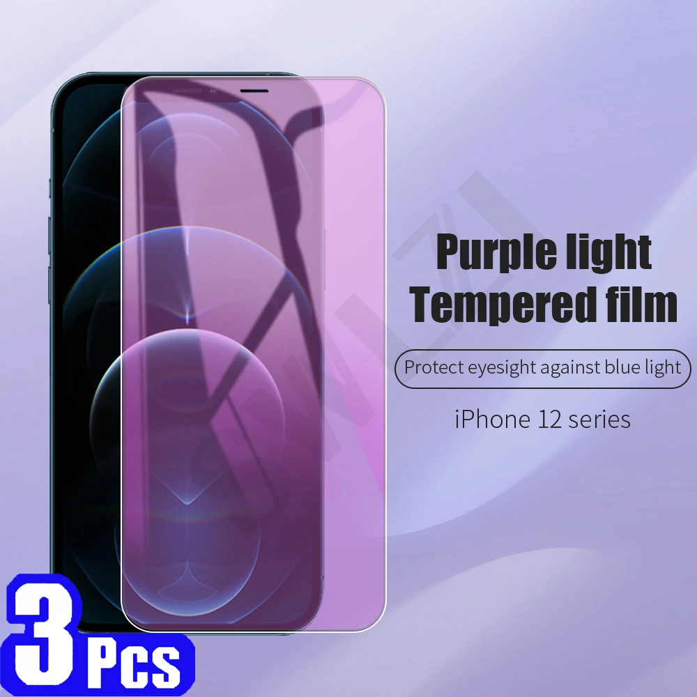 

3/5Pcs Anti Blue Light Tempered Glass for iphone 11 Pro Max 12 Mini SE 2020 7 8 X XS XR 6 6s Plus Phone Screen Protector film