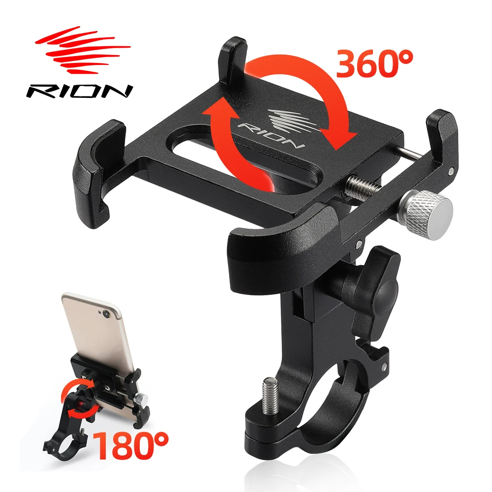 RION Phone Holder For Bicycle Motorcycle Cell Mobile Mount Gps Support Stand MTB Mountain Bike Accessories 360°Rotation Scooter