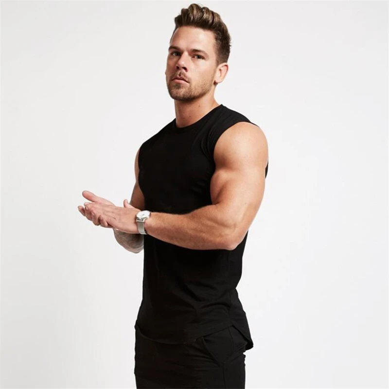 Brand Gym Clothing Muscle Man Cotton Tank Top Workout Sleeveless Compression Shirt Fitness Mens Sportswear Bodybuilding Vests