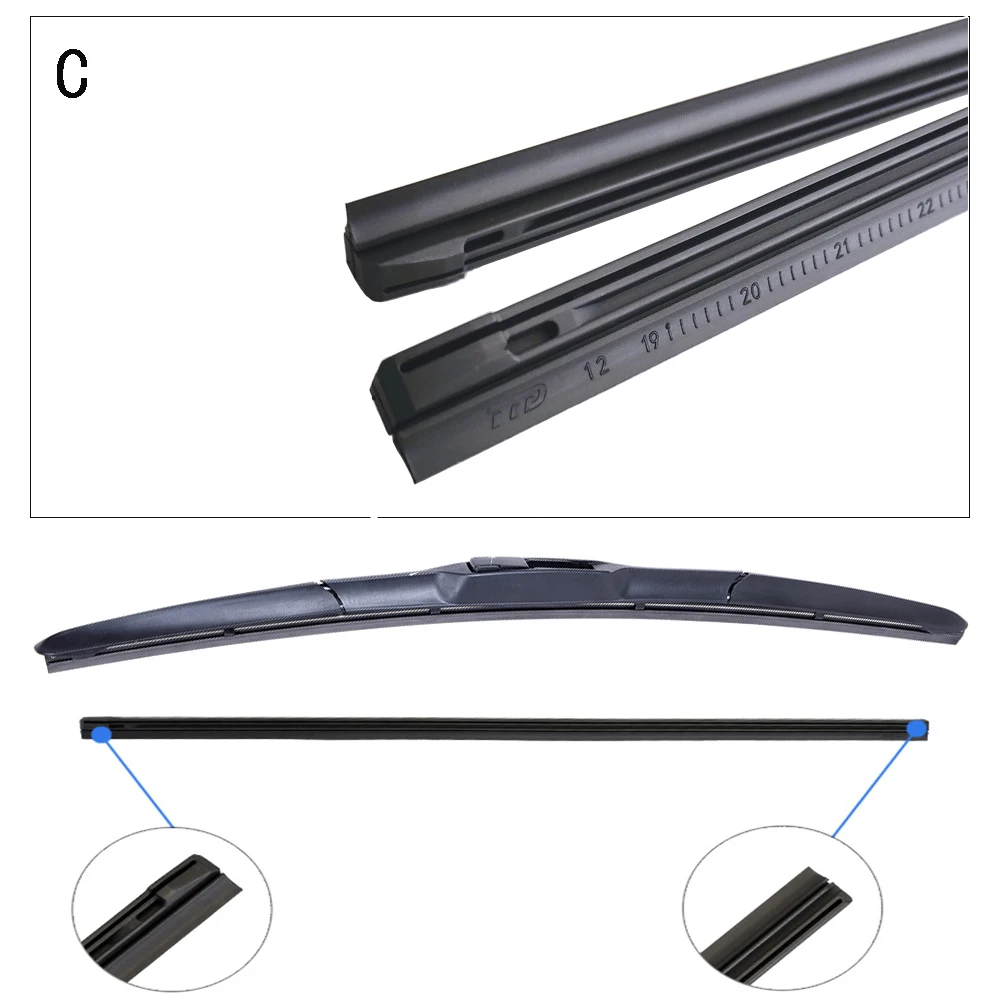 Car Wiper Blade Refill Rubber Band 14 16 17 18 19 20 21 22 23 24 26 28 32 Inch For Lada Opel Jeep Honda Mazda Nissan Accessories