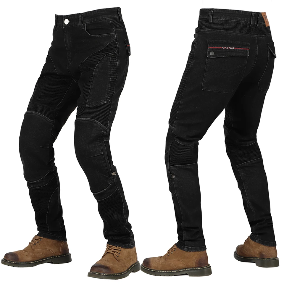 Kevlar Motorrad-Jeans für Herren Sommer-Fahrhosen Blaue Dirt-Bike-Hosen Abriebfest mit Netzbelüftung Langlebig – Detail 17