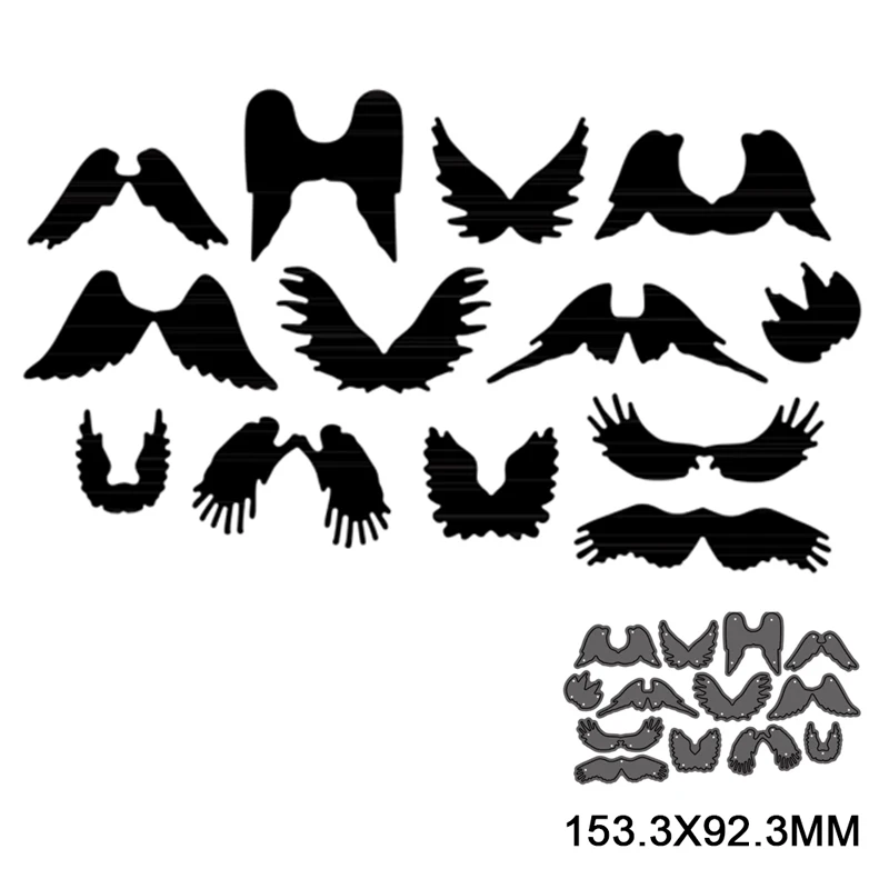 

13pcs Metal steel Cutting Dies different shaped angel wings DIY Scrapbooking Photo Album Embossing paper Cards 2021 new