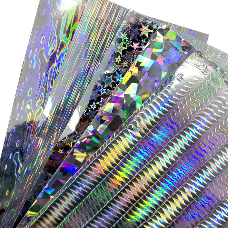 7popular color options silver decal laser film holographic reflective flash tape waterproof fishing lure making DIY materials