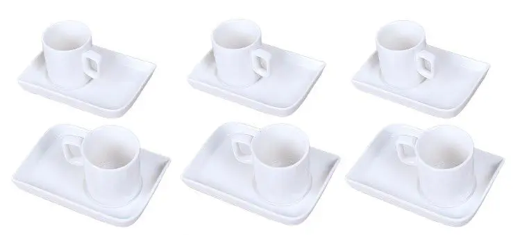 DOLBOVI HEART PORCELAIN 6 KİŞİLİK coffee FİNCAN KIT SET PLAIN WHITE mug кружка coffee cup cup