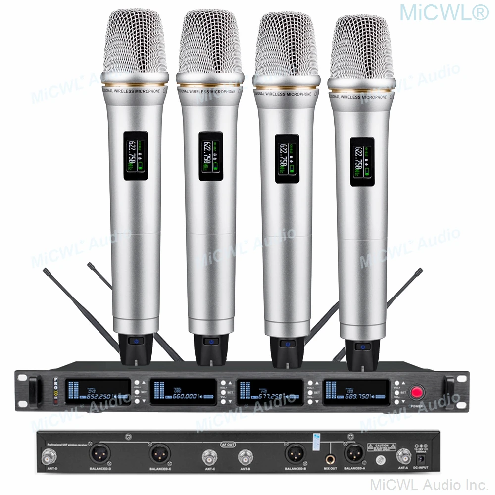 Top Quality Large Stage Performance Karaoke 4 Handheld Wireless Microphone EM6000 AD4Q ULXD Radio System True Diversity