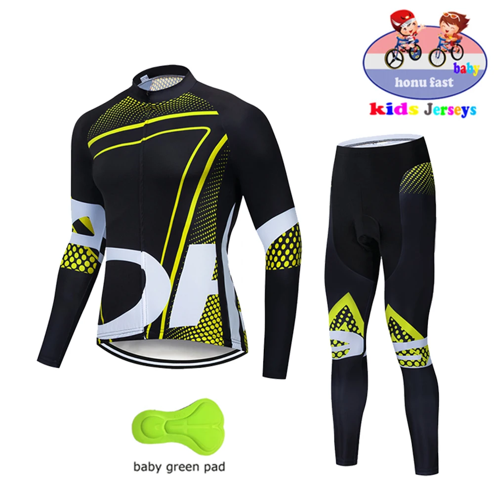 High Quality Kids Cycling Clothing Summer Kids Jersey Set Biking Long Sleeve Clothes Suit MTB Children\'s Cycling Wear 2021