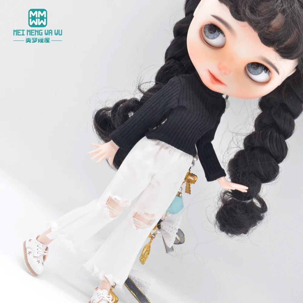 Phù Hợp Với Blyth Azone OB22 OB24 Quần Áo Búp Bê Phụ Kiện Kẹo Màu Áo Len Cao Cổ, Quần Legging