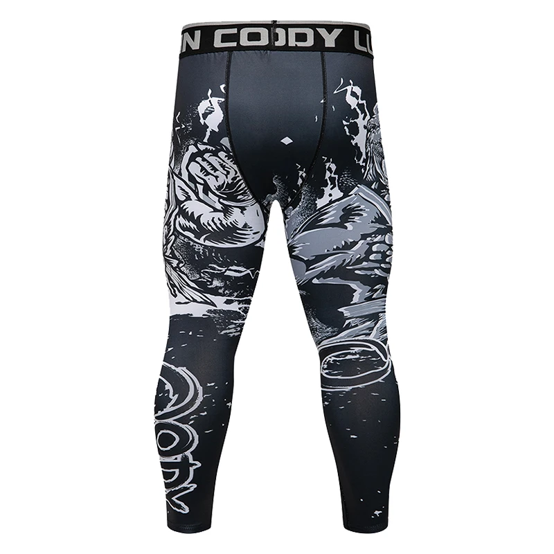 

Custom Sublimation 3d Print Mens Workout Compression Leggings Soft Running Training Tights MMA BJJ Wrestle Gym Tights