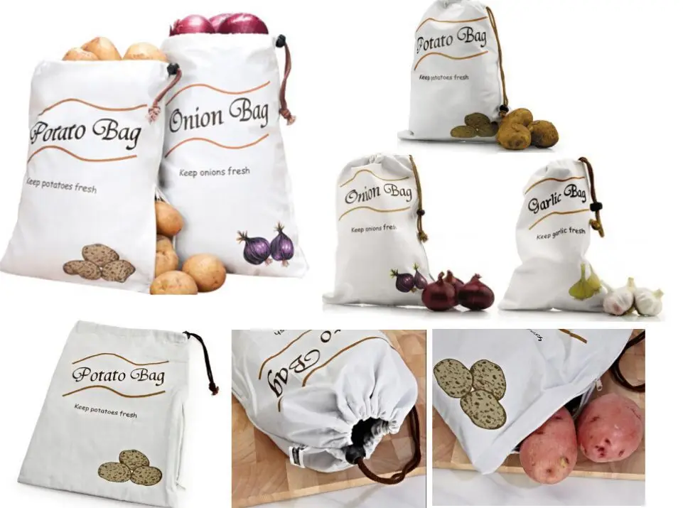 Canvas Bundle Storage Bag, Fresh-Keeping Onion Bag, Potato Bag, Bundle