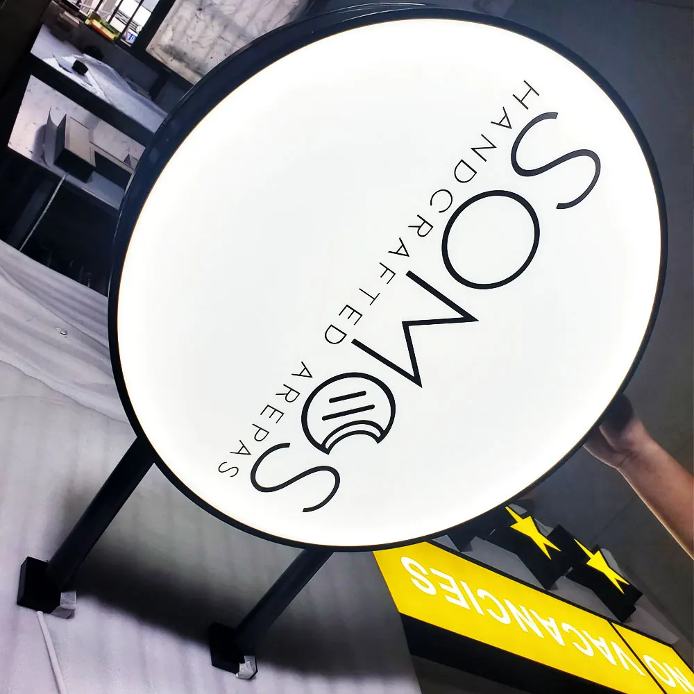 Advertising outdoor waterproof double side illuminated wall-mounted light box LED café salon durable