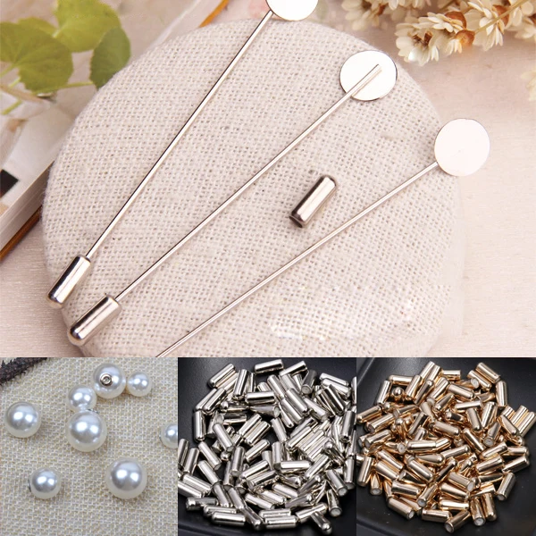 7.5CM DIY ręcznie robiona biżuteria akcesoria szpilki czapka długa igła Pin perła igła wtyczka mniejsze metalowe broszki akcesoria do wyrobu biżuterii