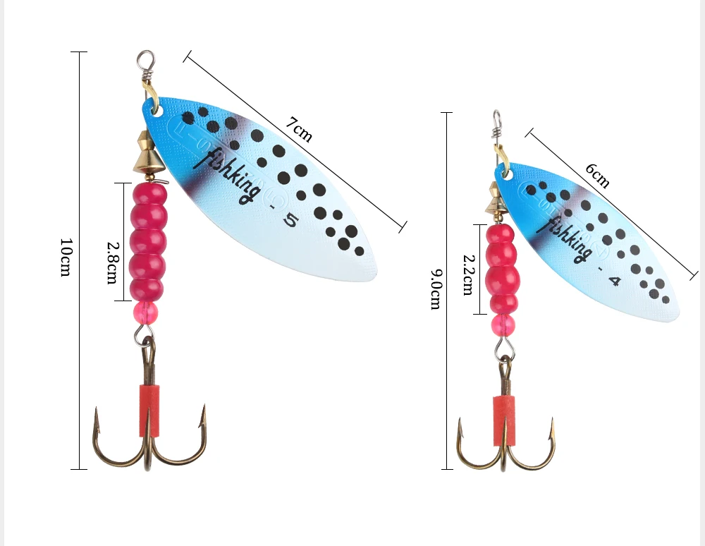 NGB Spinnerbait 4,4g 7,1g 12,6g 17,7g 26,2g Löffelköder für Hecht, Metallköder mit Dreifachhaken, Künstlicher Bass-Köder, Angelköder – Detail 4