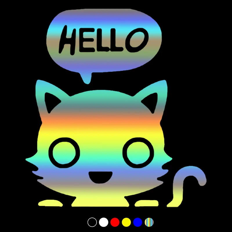 

CS31077# Die-Cut Vinyl Decal HELLO Cat Car Sticker Waterproof Auto Decors on Car Body Bumper Rear Window