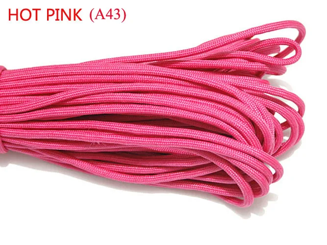 1 Stück 550 Paracord Fallschirmschnur Lanyard Mil Spec Typ III 7 Strang Kern 100 FT 27 Farben zum Klettern Camping Schnalle Armband