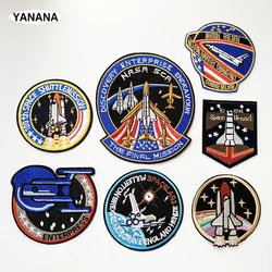 Space ship shuttle  Astronaut Iron On Patches Clothing Embroidered Sew on Applique Logo Patch Stripe Badges For Clothes Bag