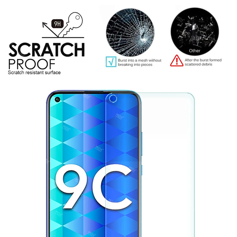 protective glass for honor 9c tempered glas screen protector film for huawei honor9c honer 9 c c9 6.39 huawey onor huwei hawei