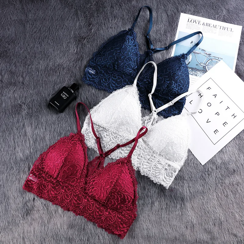 Backless Padded Bra Lace Y-line Shoulder Strap Seamless Sexy Female Underwear For Women Lingerie