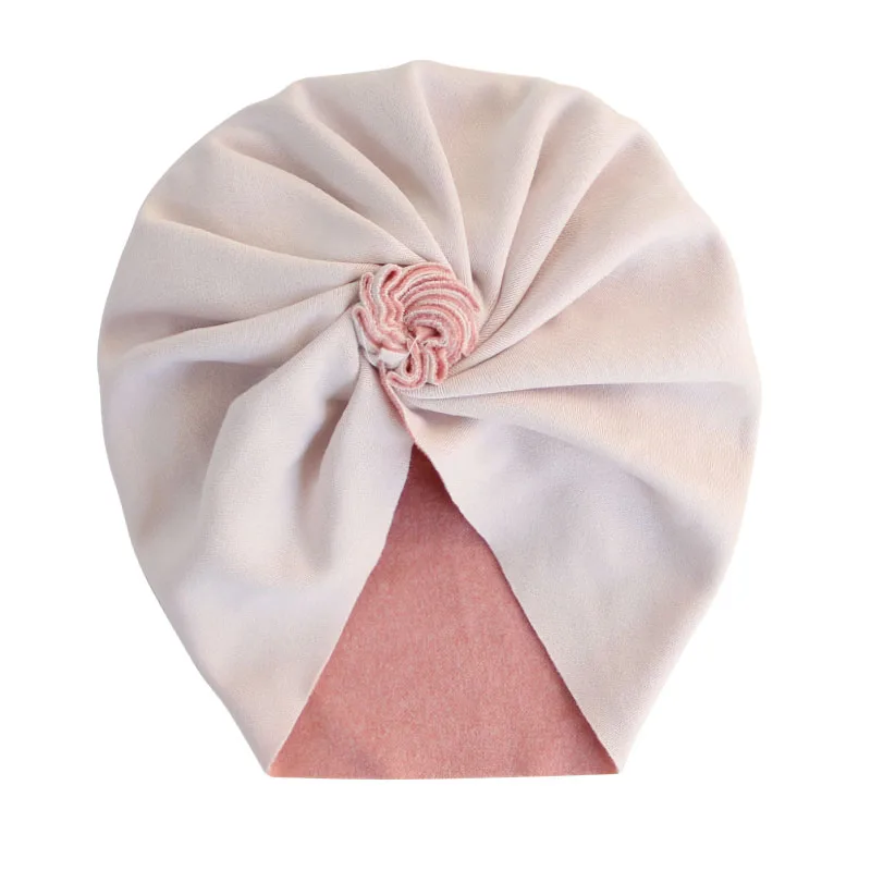 Cute Big Bow Baby Hat Solid Color Newborn Infant Indian Hat Soft Cotton Girls Turban Cap Beanie Head Wrap Kids Bonnet