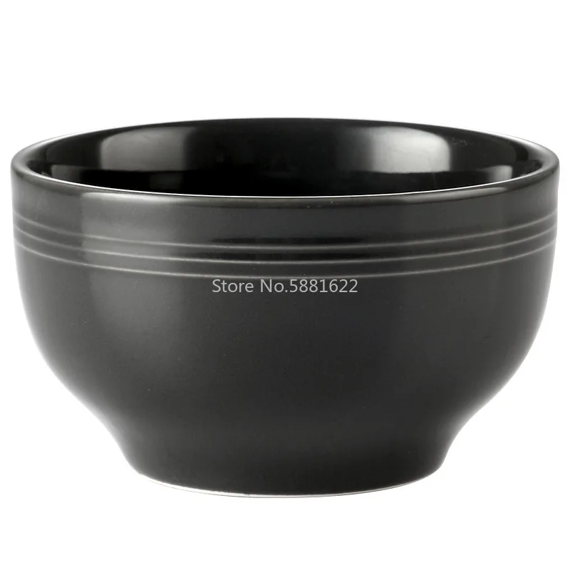 Nordic black and gray simple ceramic tableware set household rice bowl soup bowl plate plate set