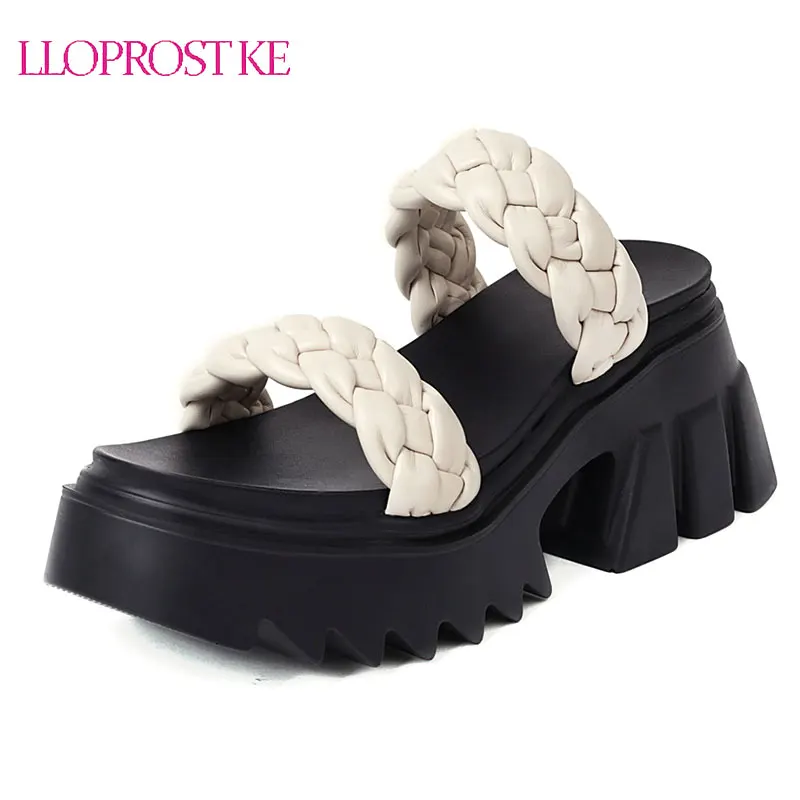 

Lloprost ke Big Size 35-43 Brand New Female Women's Slippers Platform Wedges High Heels Slippers Party Sandal Summer Shoes Woman