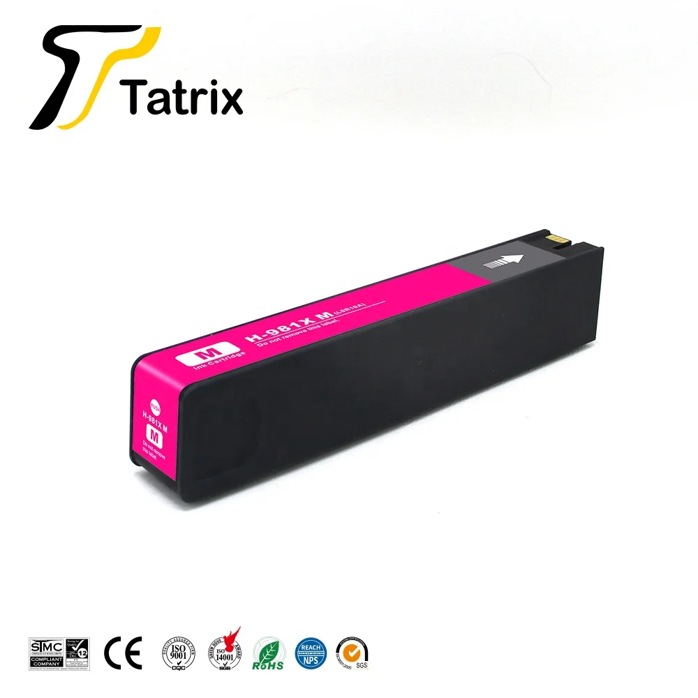 Tatrix For hp 981 981X Color Remanufactured Ink Cartridge for HP PageWide 556xh/dn/ MFP 586dn/f/z/MFP E58650dn/ MFP E55650