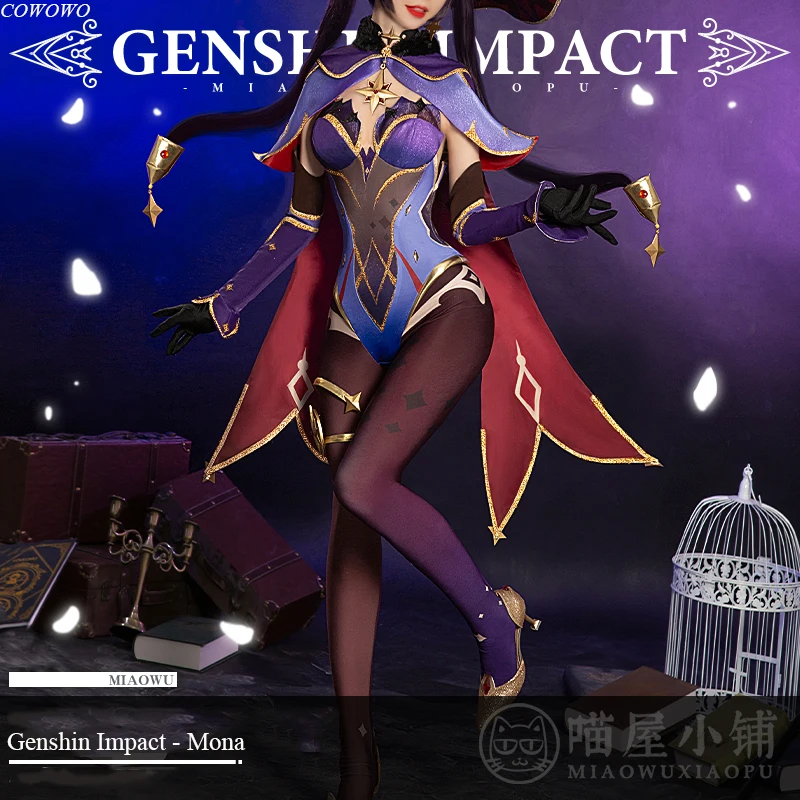 Anime!Genshin Impact Mona Game Suit XingTianShuiJing Gorgeous Jumpsuits Uniform Cosplay Costume Halloween Party Outfit Women NEW