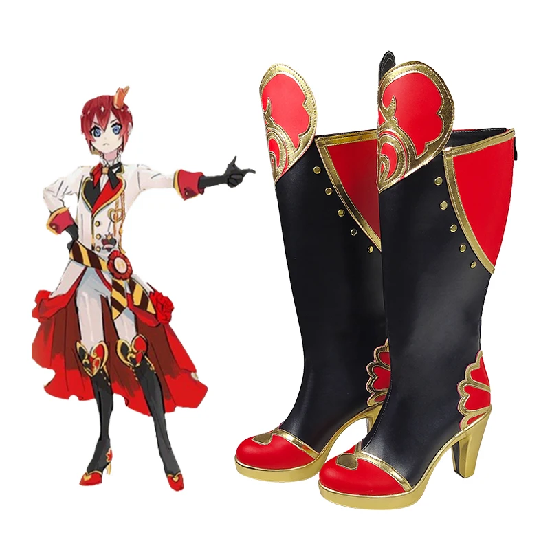 Game Twisted Wonderland Riddle Rosehearts Cosplay Shoes Custom Made Boots Cosplay Shoes Halloween party props