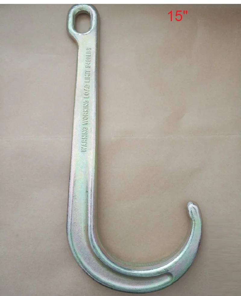 8"-15"  5400lbs J-hook  point ring eye hook wide mouth long hook large opening hook forged alloy steel hoist crane winch part view 3