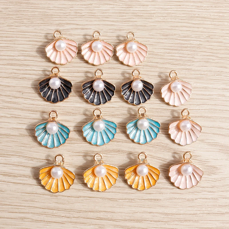 10 teile/los Nette Emaille Marine Lebens Charme für Schmuck, Der Fisch Knochen Shell Meerjungfrau Charms Anhänger für Halsketten Ohrringe Geschenke – Detail 13